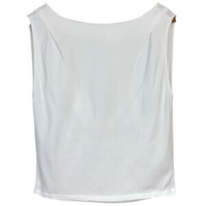 Zara White Drape Back Sleeveless Cotton Shirt Size Small